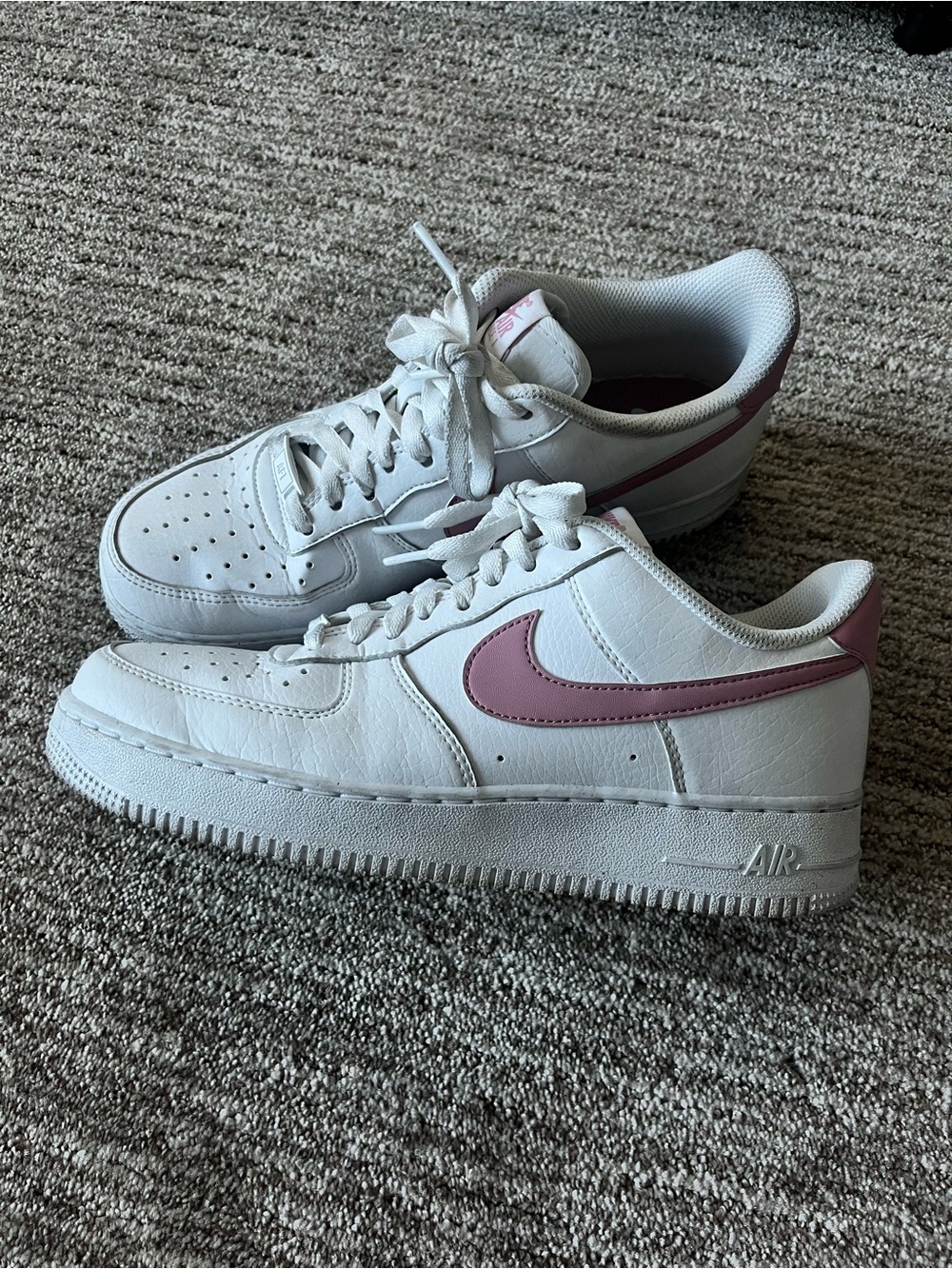 Nike Air Force Ones with Pink Swoosh size 9.5